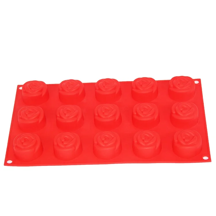 15 cavity rose flower shaped silicone chocolate mold chocolate baking mold chocolate cake candy mold
