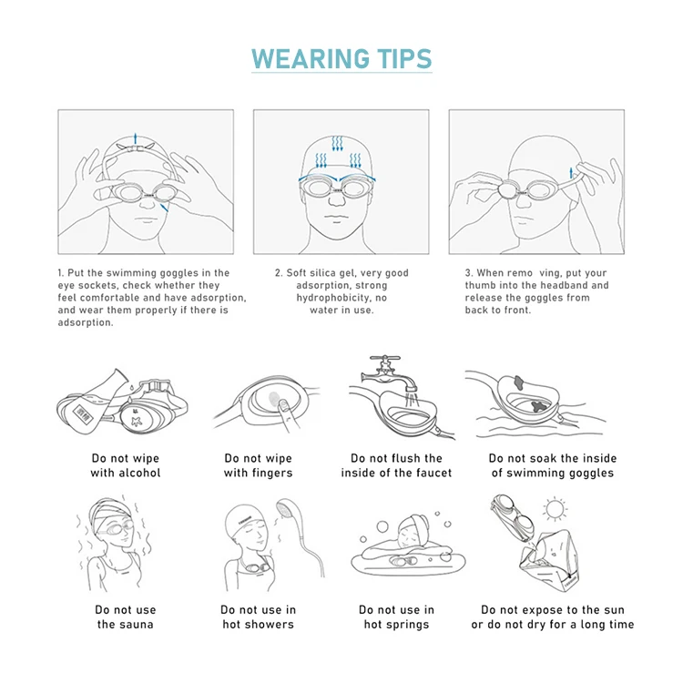 Custom Logo Night Vision Best Waterproof Swimming Goggles