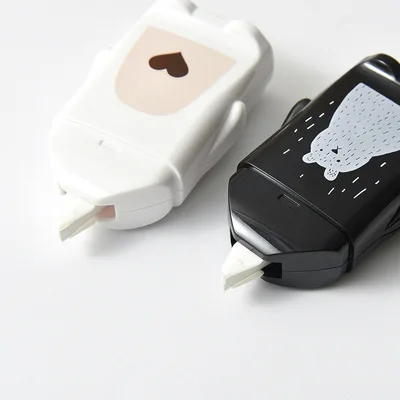 Correction tape black and white bear  tape pet transparent film  source correction tape wholesale