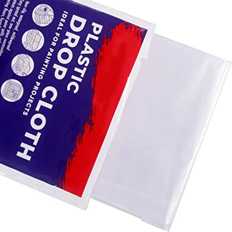 Пластиковый пылезащитный чехол для покраски HDPE Drop Cloth 9 ft x 12