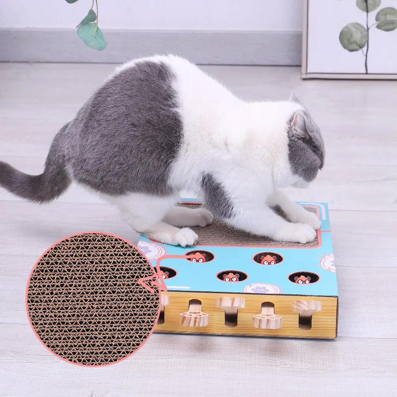 Corrugated Paper Cat Toy Grind Claws Rectangle Type Cat Scratcher cardboard Bed Interactive Toys