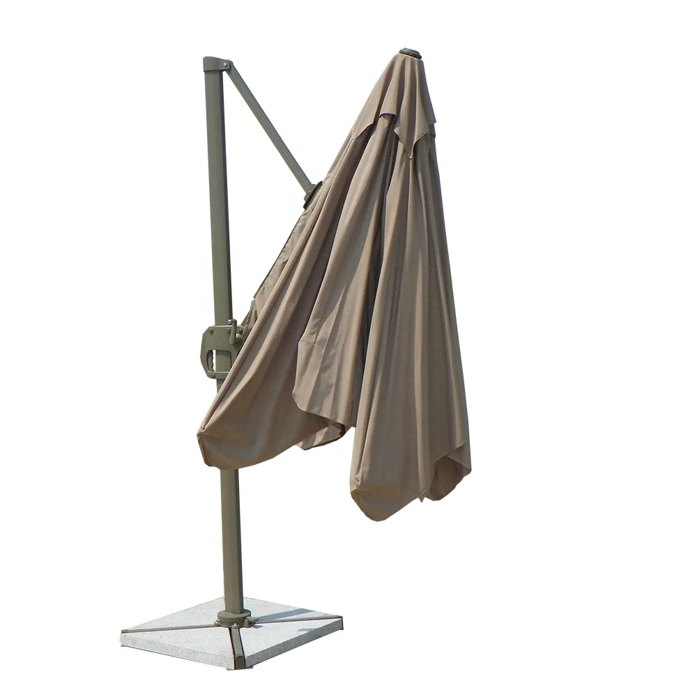 3x3M Square Shape Outdoor Furniture With Stand Patio Parasol Beach Roma Cantilever Hanging Umbrella  Sun Umbrella