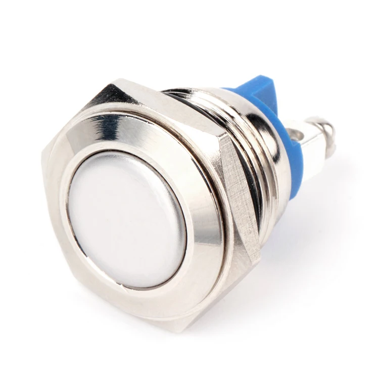 12mm 2 pin Start Button Momentary Stainless Steel Metal illuminated button