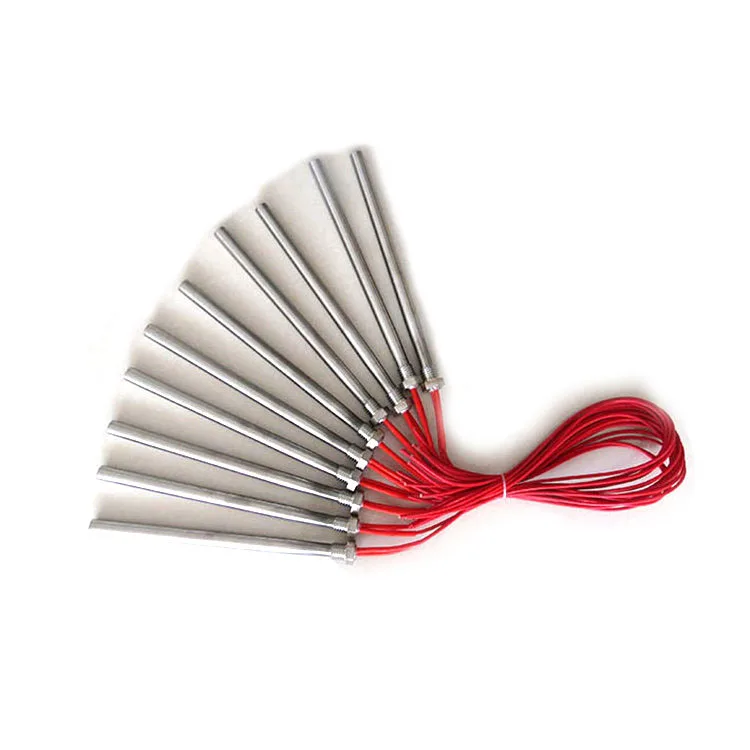 Threaded Stainless Steel 304 Sheath 9*200Mm 24V 220W Electric Resistance Cartridge Heater For Mold Heating
