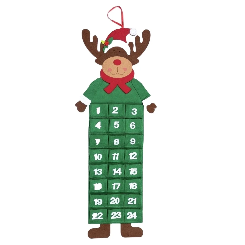 2022 Santa Reindeer Snowman Felt Christmas Advent Calendar