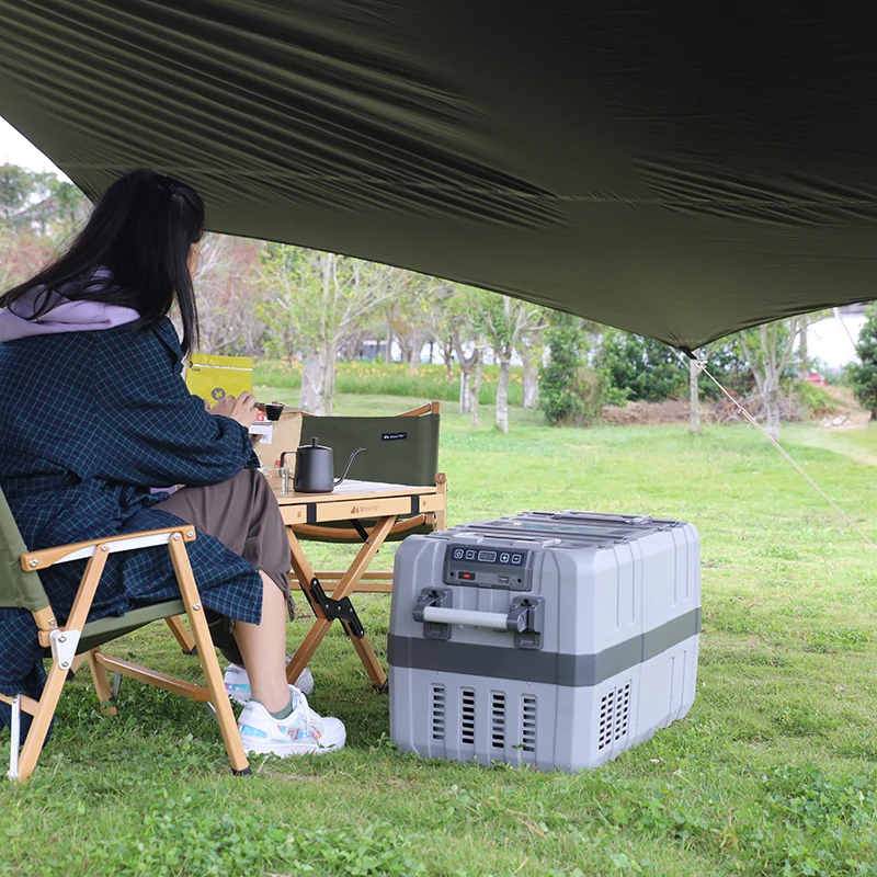 40L dual zone RV Caravan mini car fridge Tour Outdoor Fishing Camping Compressor fridge 12v 24v DC car refrigerator freezer