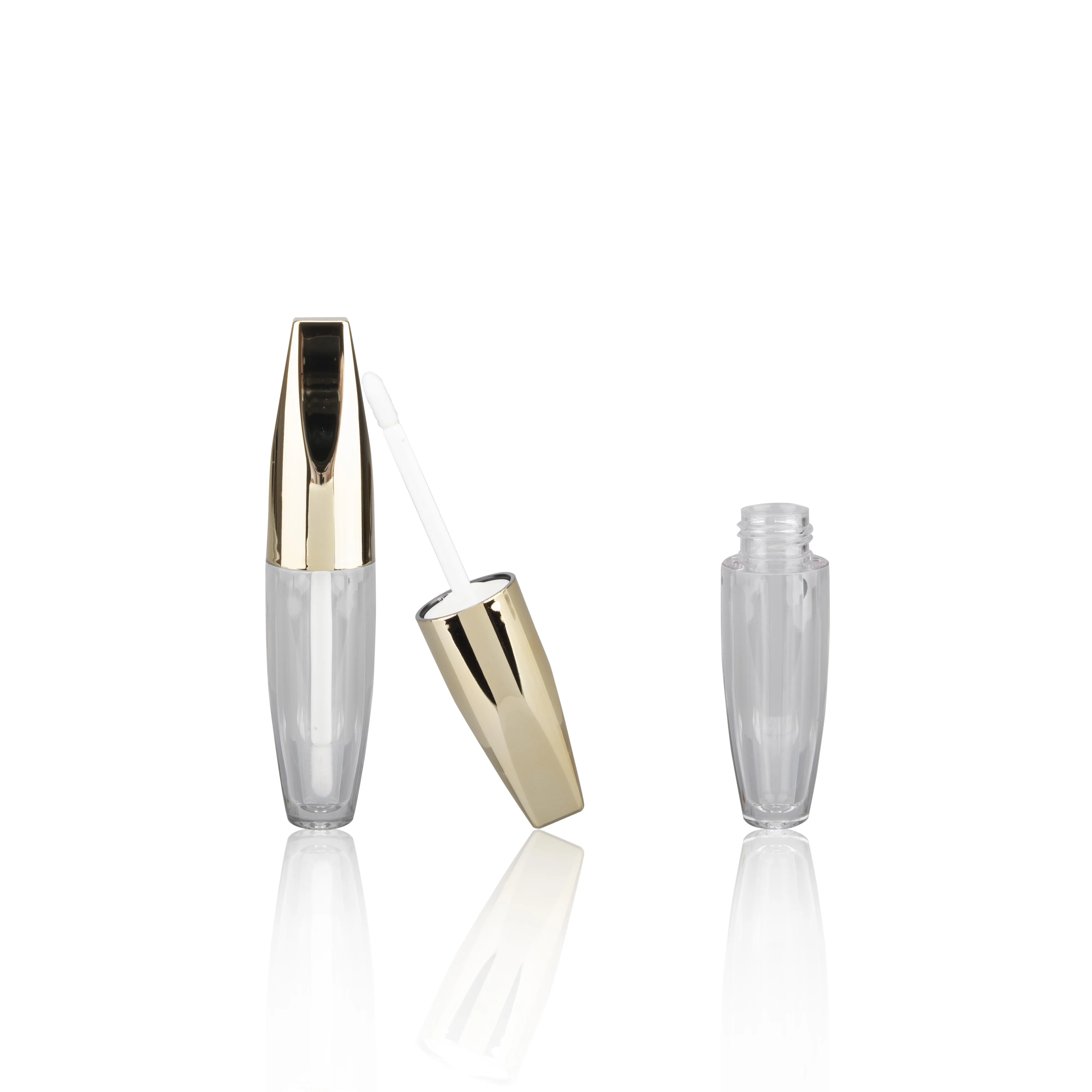 Oval Shape Metallic Gold Lid Lip Gloss Bottle Empty Cosmetic Twist Container 2ml 3ml 4ml Lip Gloss Cuticle Oil Nail Polish Tube