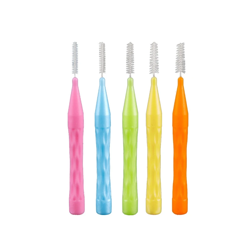 massage gum PP Plastic 25pcs box pack round Dupont bristle I shape between teeth denture orthodontic interdental brush