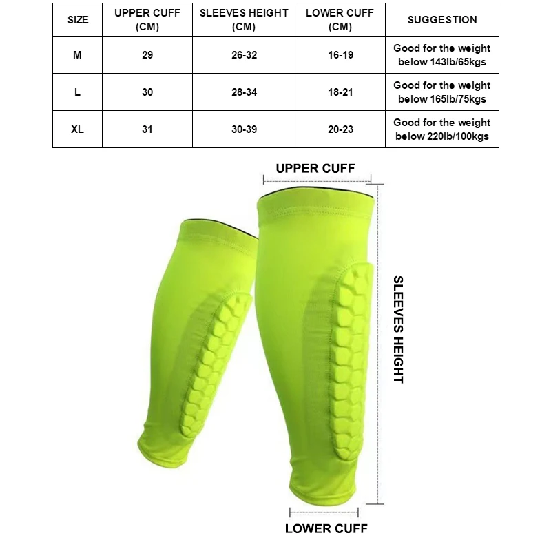 Lightweight Soccer Football Socks Spandex Honeycomb Shin Guards Pad Calf Compression Sleeves Support Brace Protector Socks