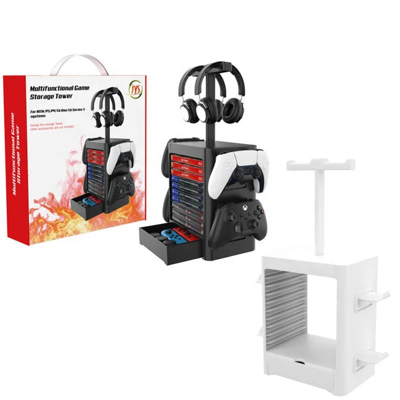 JYS-NS199 Multifunctional Game Card Storage Tower For PS5/Switch CD Accessories Storage Case Stand Holder