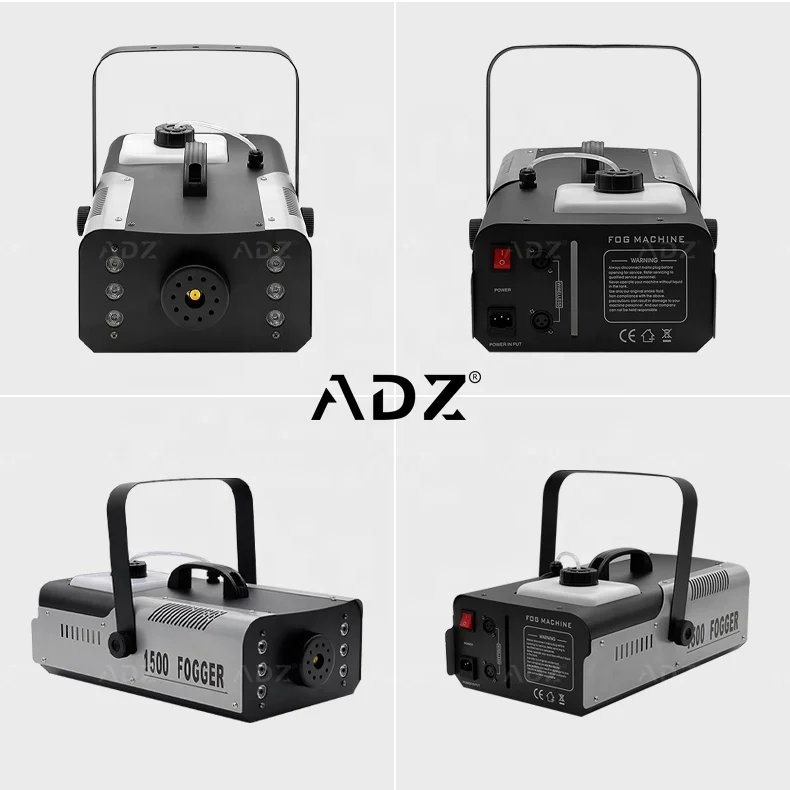 1500W Stage Light Fog Machine RGB 6LEDs Remote Controlled Wedding Effect Equipment Smoke Haze Generator for DJ Gig Bar