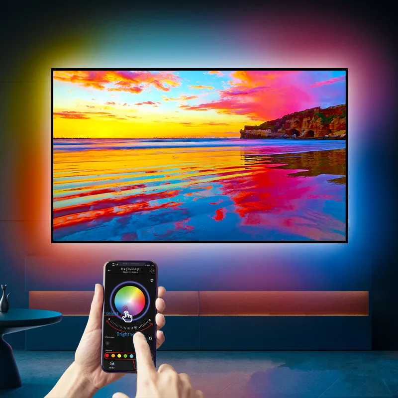 Best Selling Sync Box IP65 Led Strip Lamp 30Pcs/m RGBIC SDM5050 Monitor Back Lights TV Box H-DMI Wifi