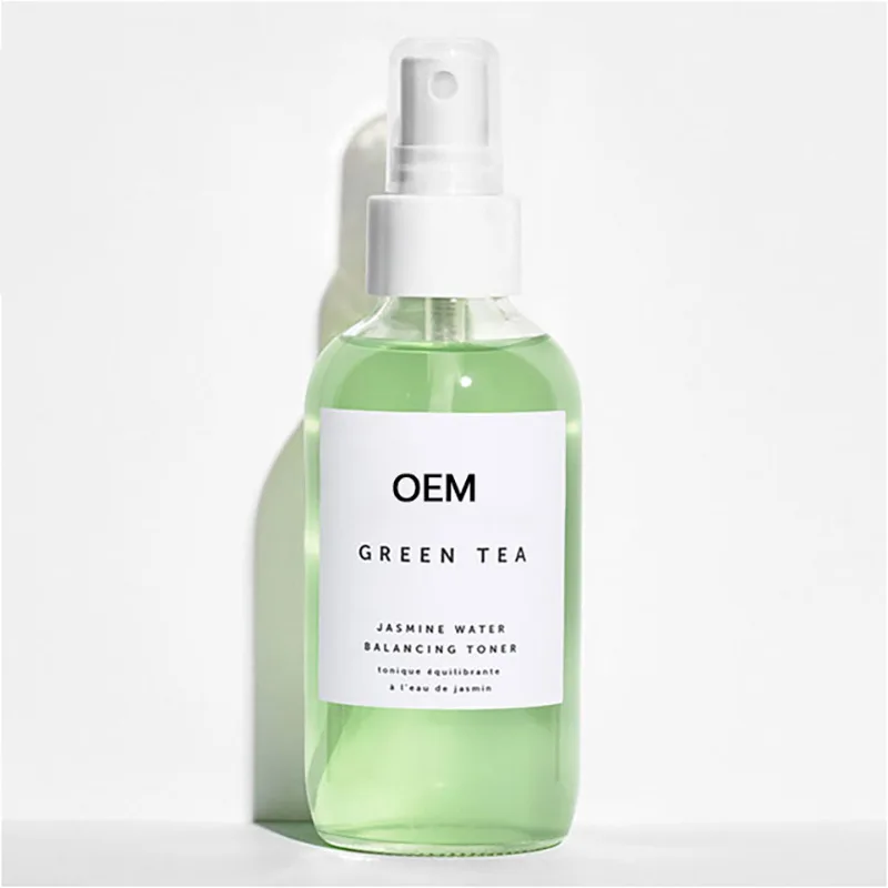 Free Sample Private Label 100% Organic Vegan Hydrating Toner Green Tea Extract Facial Toner