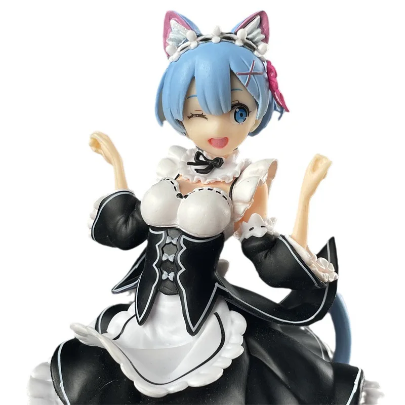 PVC Exquisite Model Ornaments Gift Re Zero-Starting Life In Another World Maid Cat Ear Rem Hand Figure