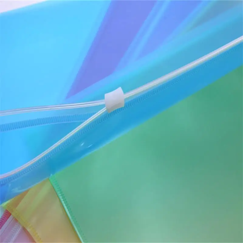 US-P56 Plastic Zipper File Bag A4 Size File Envelope Document Bag Paper Pockets Letter Folder