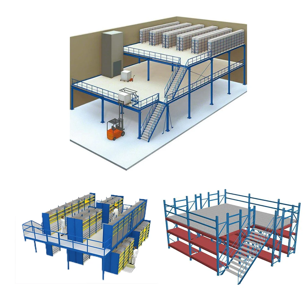 Support steel platform mezzanine floor system attic rack for warehouse storage