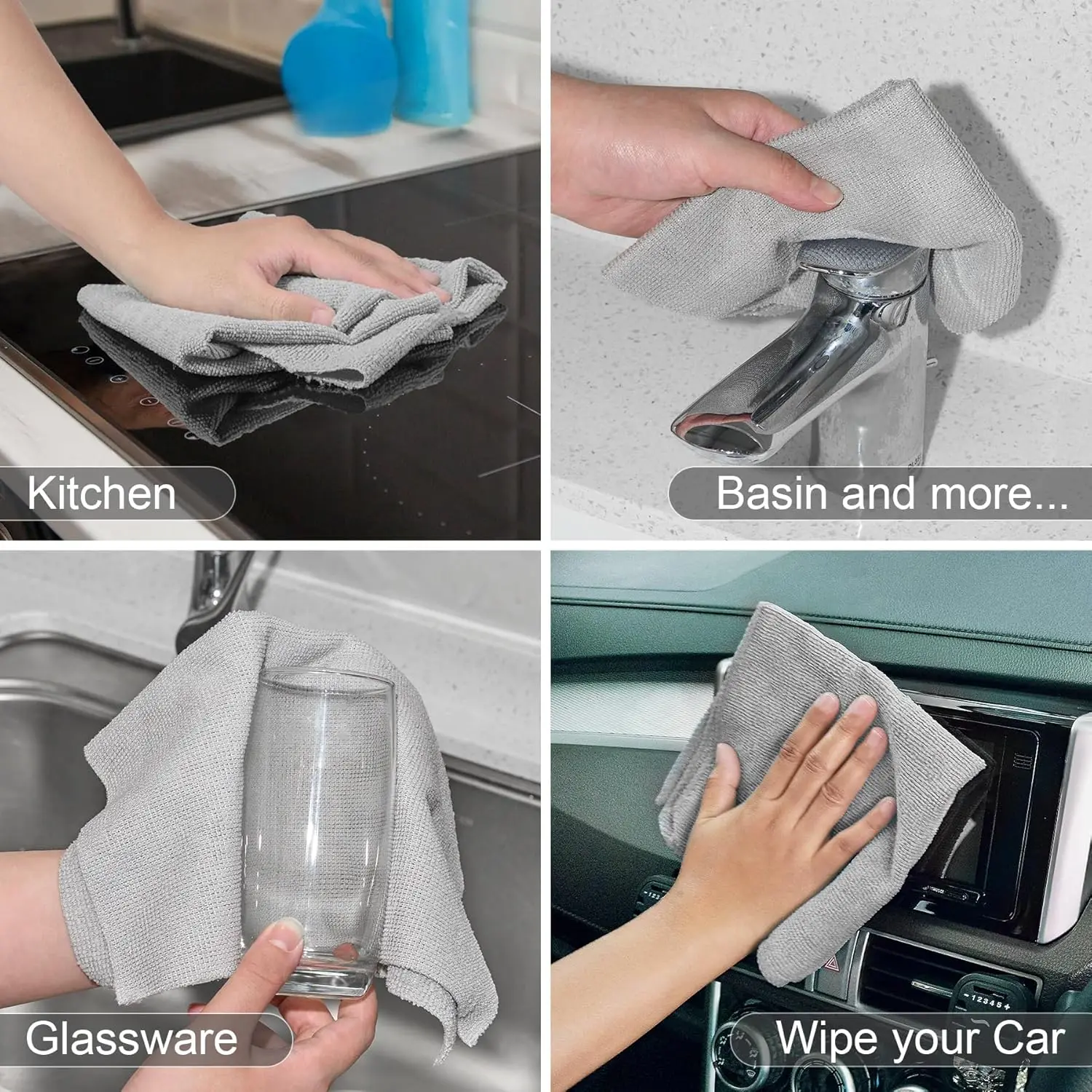 Custom Tear Away Microfiber Cleaning Cloth Rolls Car Kitchen Strong Absorbent Reusable Microfiber Towel Rolls