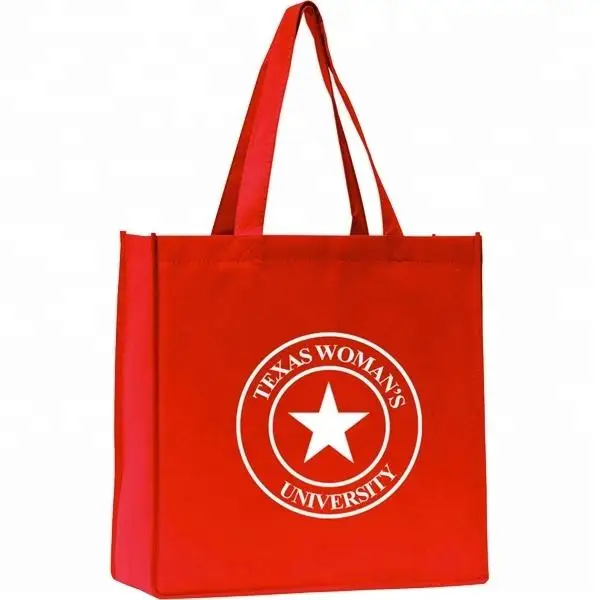 China Customized Eco Friendly Promotion Cheap Grocery colors Non Woven Reusable shopping bag wholesale bags With printed Logo