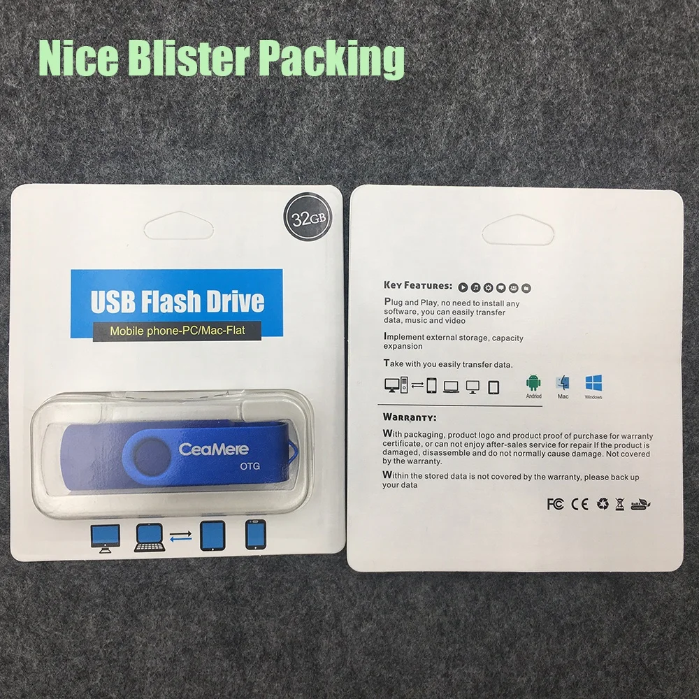 Original Ceamere CMC7 Dual U Disk Flash Drive 32GB 64GB 128GB USB 2.0 3.0 Memory Flash Drives Type C OTG USB Pendrive
