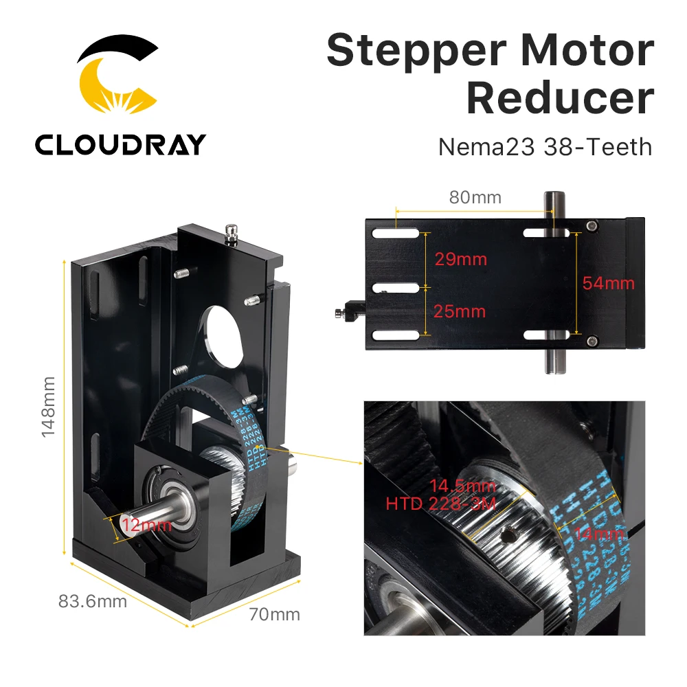 Cloudray CL102 Laser Stepper Motor Reducer Motor Base For Co2 Laser Machine