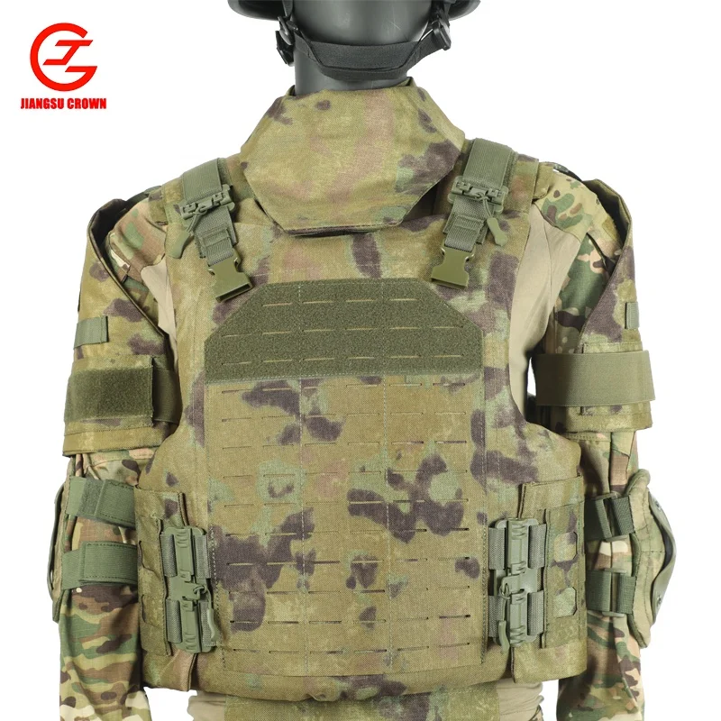 Full Protective Tactical Vest Green 1000D Oxford Shoulder Plate Tactical Vest