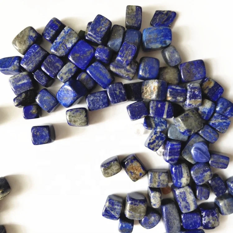 wholesale natural crystal cube healing stone polished lapis lazuli tumbled stone