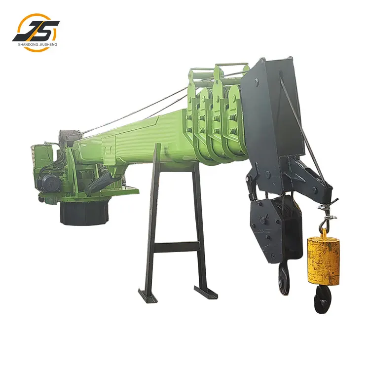 Diesel powered telescopic boom marine crane for offshore cargo salvage operations
