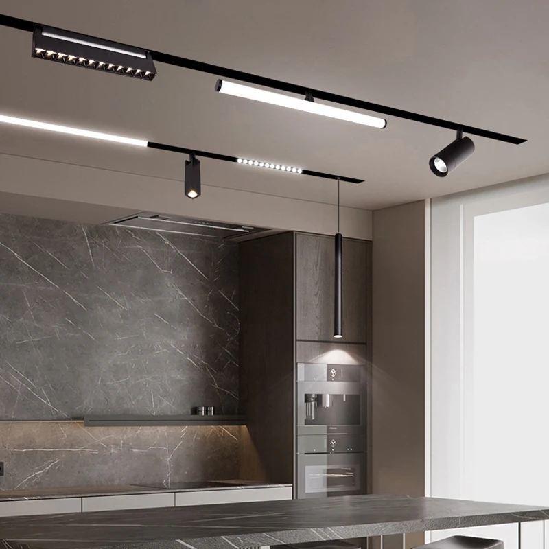 New Zigbee 48V track lights floodlight 10W 20W 30W Linear Rail System Accessories Led Magnetic with tuya