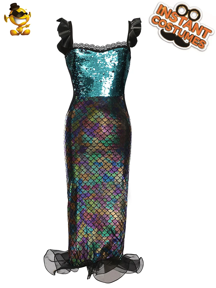 Girls Mermaid Dress Costume Discolorat Scale Slim Fit Dress Cosplay Mermaid Costume For Children