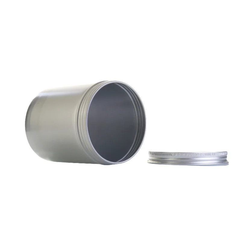Reusable Metal Silver Coffee Tea Can 100g 150g 200g 250g Handicrafts Gift Cosmetic Hair Wax Face Cream Aluminum Jars