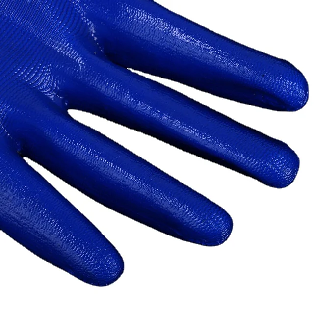 Wholesale Wearable Oil Resistant Antiskid Labor Protection Glue Dipping 13 Needle Nylon Dipping Safety Work Gloves