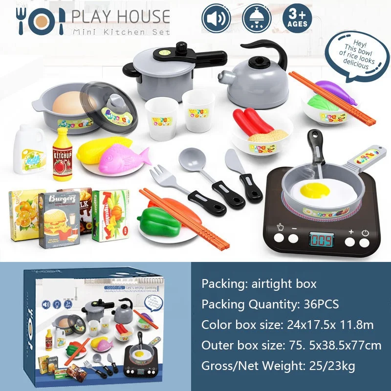 Hot on Amazon Children Kitchen Toy Kids Kitchen Set Toy Pretend Play Mini Kitchen Toys Real Cooking Set For Kids