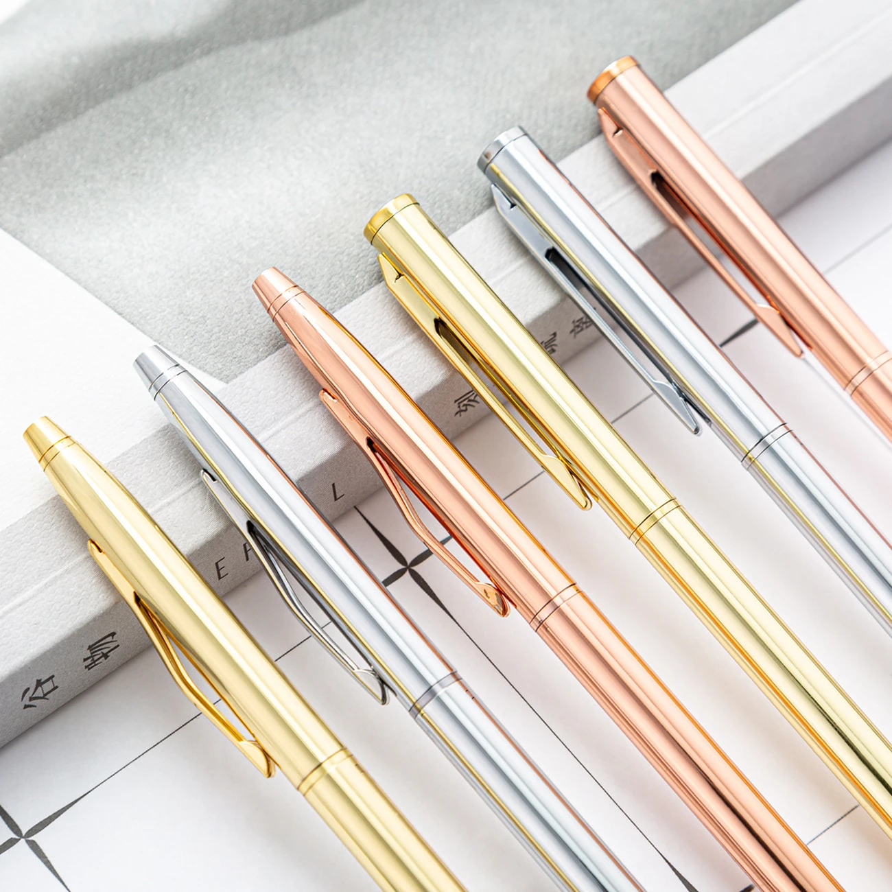 Macaron Metal Simple Ballpoint Pen Creative Colorful Pens Advertising Gift Pen Custom Logo School Stationery Office Supplies