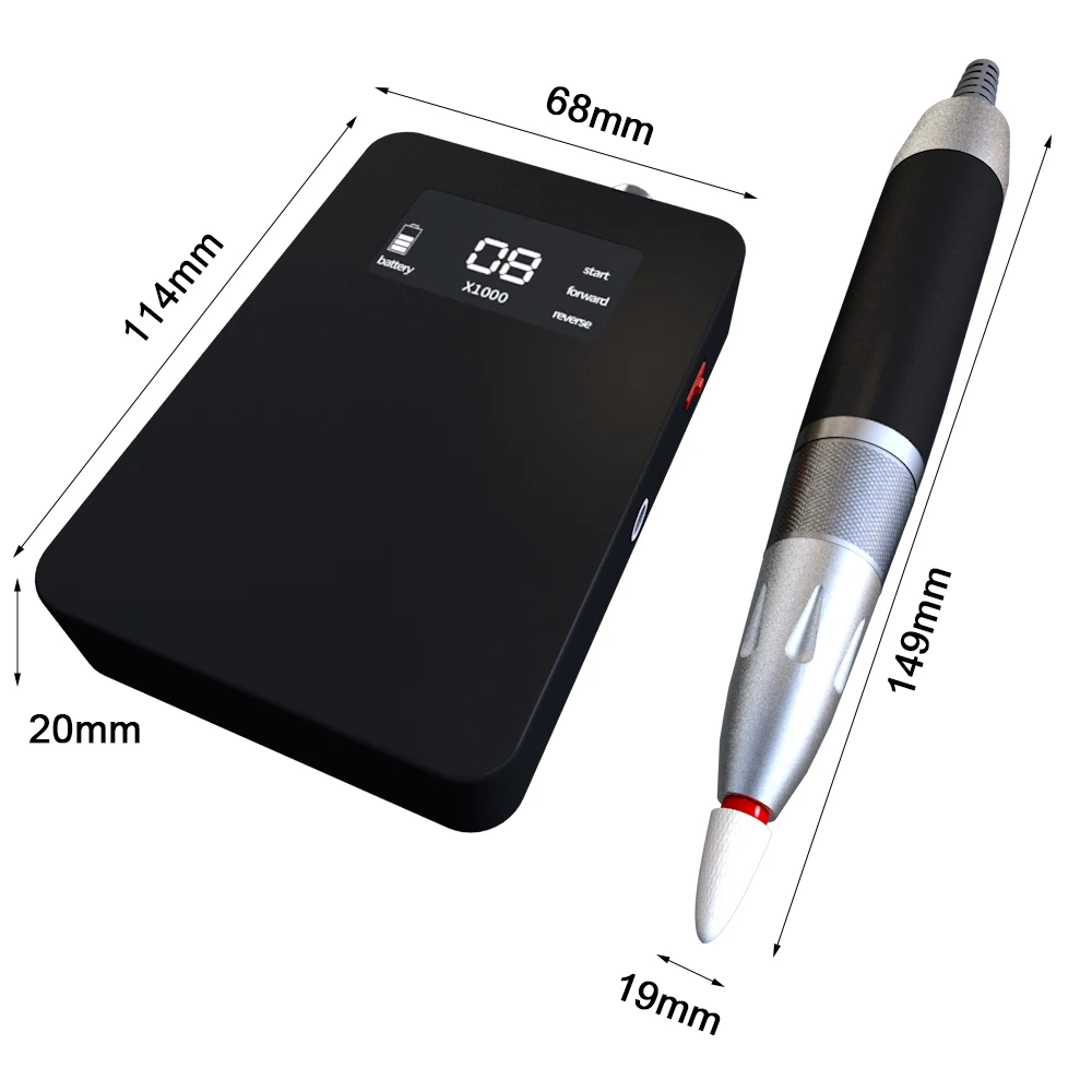 Лидер продаж 2021, Беспроводная портативная шлифовальная машина для ногтей, 30000 об/мин, электрическая дрель для ногтей