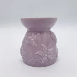 Purple Starfish Shell Design Custom Handmade Incense Burner Ceramic Oil Burner