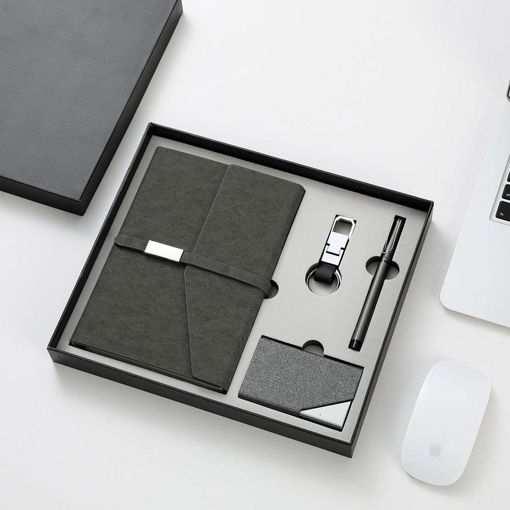 Executive Gift Branding Notebook Men Corporate Gift Notebook Pen Set Business Card Holder B5 Gifts For Clients