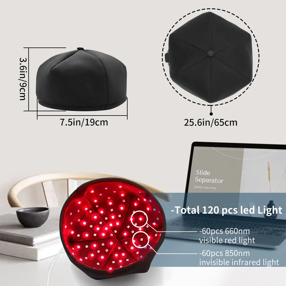 660 nm 830 nm Infrared LED Red Light Therapy Cap hair growth cap