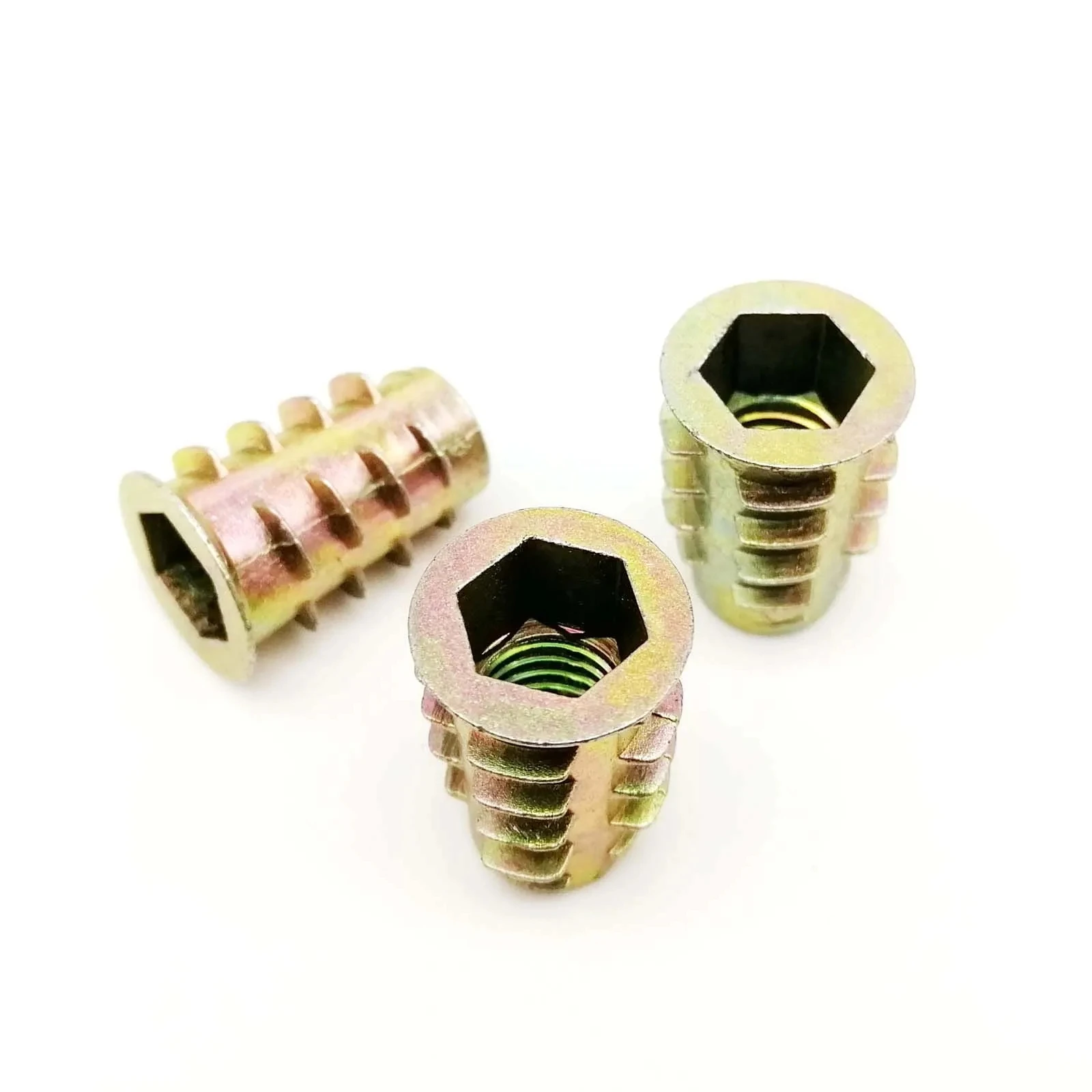 M4 M5 M6 M8 M10 Metal Hexagon Hex Socket Allen Head Embedded Insert Nut E-Nut for Wood Furniture Inside and Outside Thread
