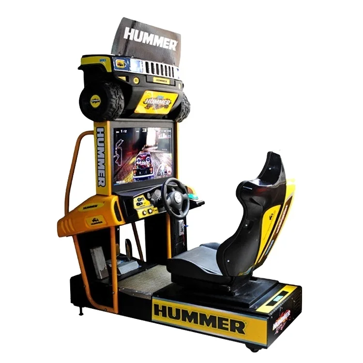 Amusement coin operated single player arcade classic electronic hummer car racing video game