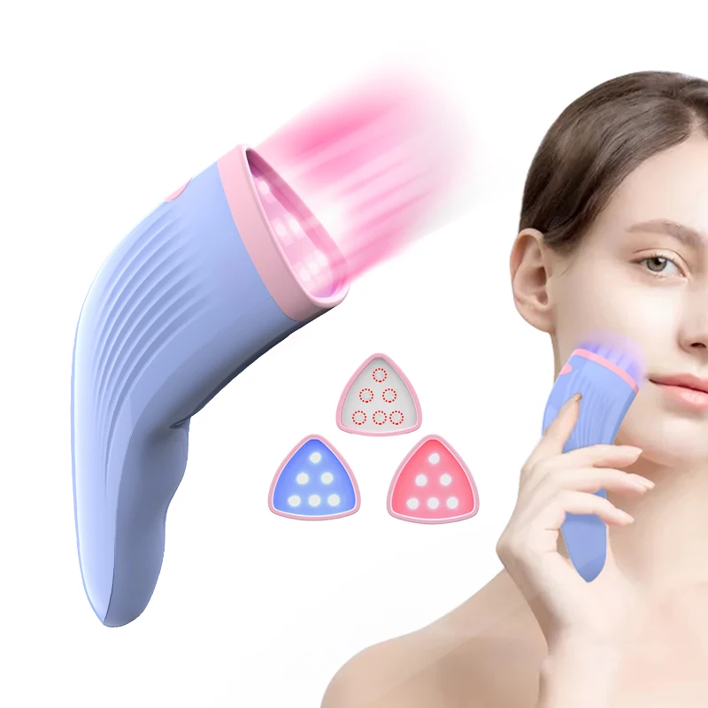 Portable Blue Red Light Therapy Facial Device Treating Spots And Freckles Massage Wand Remove Wrinkle Led Light Therapy Massager