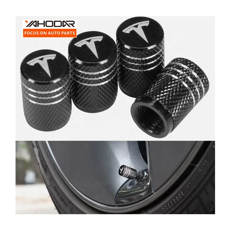 Car Accessories 2024 Aluminum Alloy Tire Valve Stem Cap Cover For Tesla Model 3 Y X Y Cybertruck 4 PCS