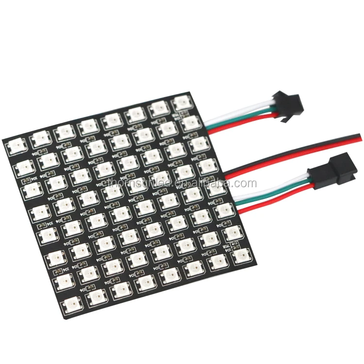 
drop ship addressable 5v ws2812b flexible 5050 rgb 8*8 64pixels led dot matrix display 