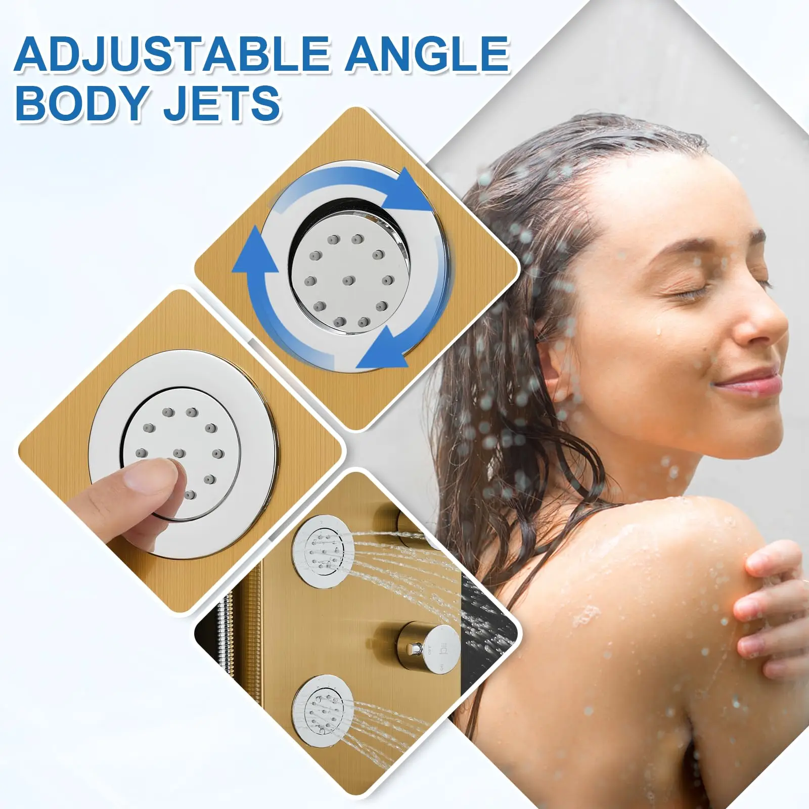 gold led water faucet shower faucet with led lights