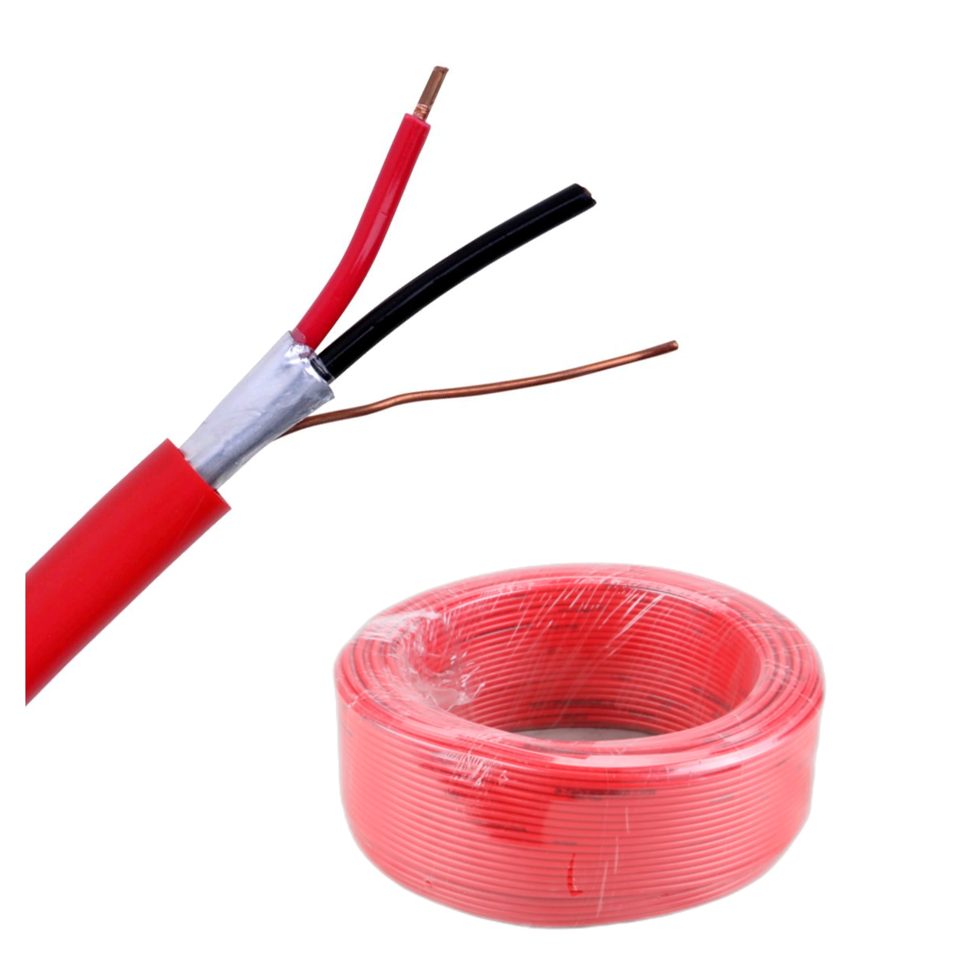UL fire alarm lszh shielded 1mm 16 18 awg 2c 2 4 6 core hr fpl fplr control cable fire proof wire for alarm system