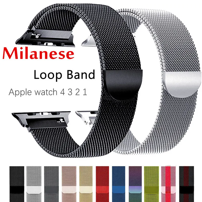 
Magnetic Strap for Apple Watch Milanese Series 4 3 2 1 Band 38mm to 44mm for iWatch Bands Milanese Loop 