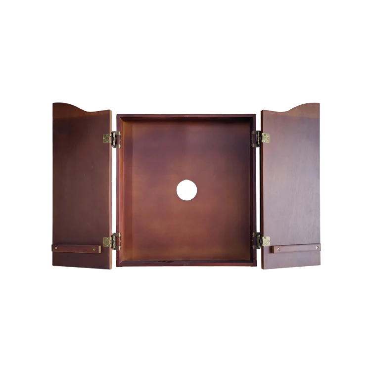 Cheap Dartboard Cabinet Set with Realistic Walnut Finish, Dartboard Cabinet Set for Game Room, Family, Office