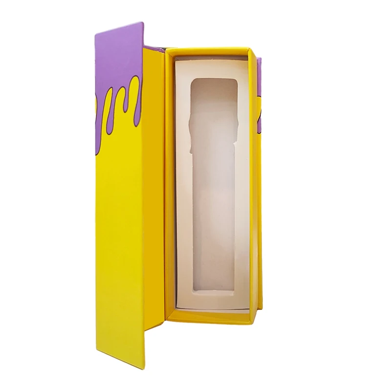 Archibald Custom Pre Smell Proof Roll Box Yellow Long Magnet Clam shell Packaging Paper Box Magnetic kegel verpakkingsdoos