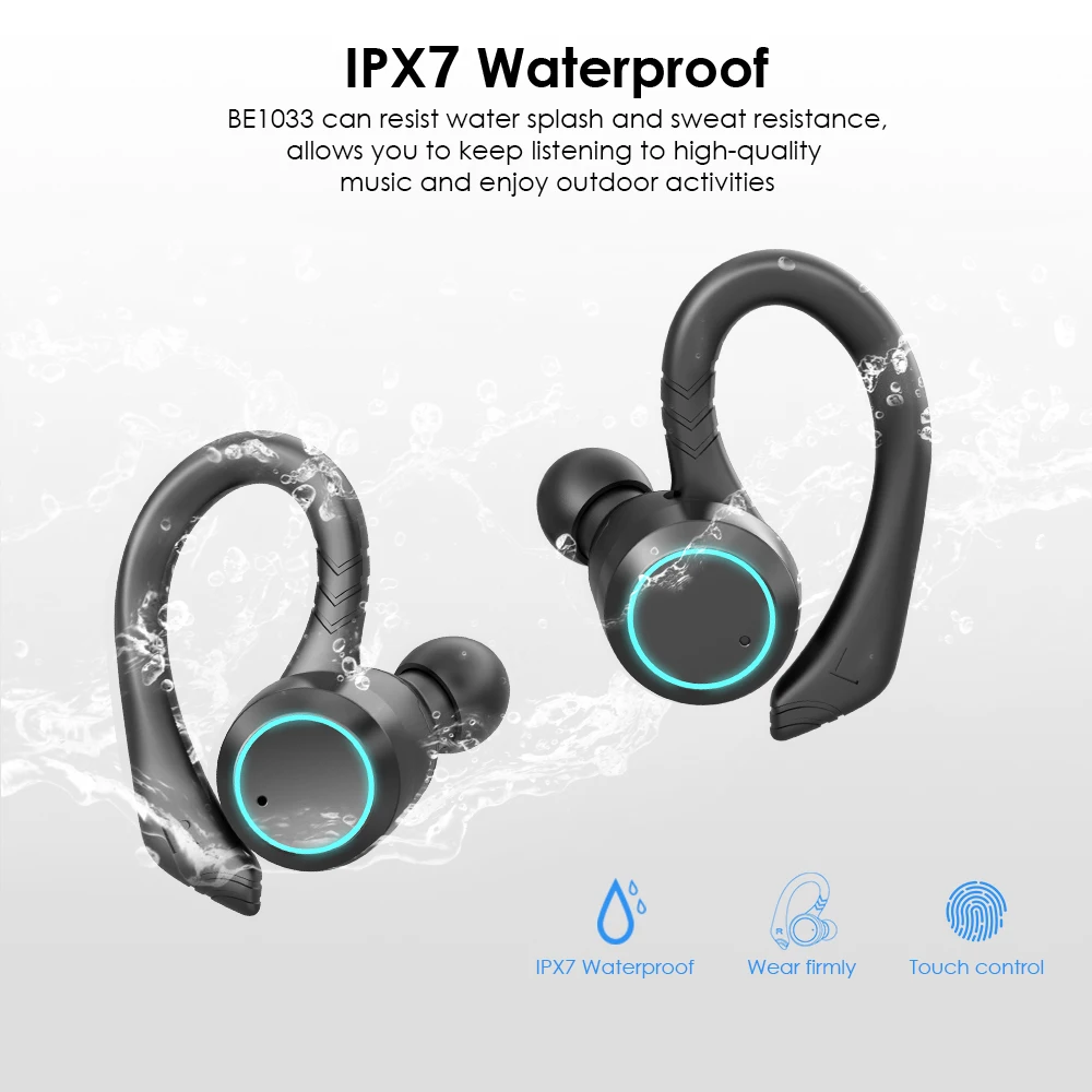 Newest Sport TWS Bluetooth Waterproof IPX7 Wireless Earphone Gaming In-Ear Headphone Stereo Earbuds Headphones Earphones