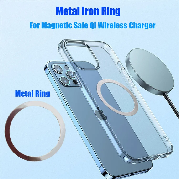 Магнитное кольцо-наклейка для телефона magsaf с беспроводной зарядкой, универсальный автомобильный держатель для телефона, металлическая пластина, магнитное зарядное устройство magsaf