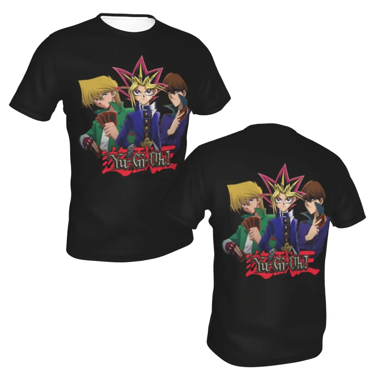Anime yugioh Short Sleeve 3D Reversible Full T-Shirt Top Unisex T-Shirt Anime YuGiOh T-Shirt animation clothing
